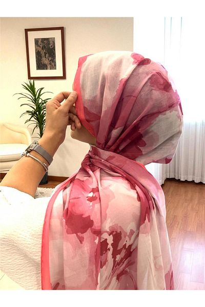 Baştacı Soft Batik 0347 Pink Shawl