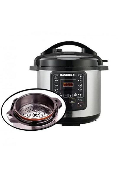 BASURRAH Electric Pressure Cooker 8L with Mandi Rack 1200W
