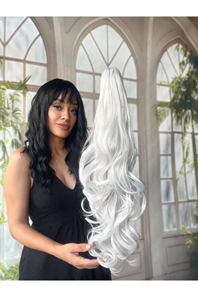 Suzan Peruk Gri Mandallı Tokalı AT kuyruğu Postiş