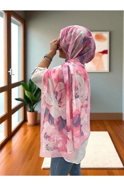 Baştacı Soft Flower 0348 Pink Shal