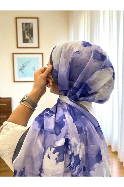 Baştacı Soft Batik 0347 Purple Shawl