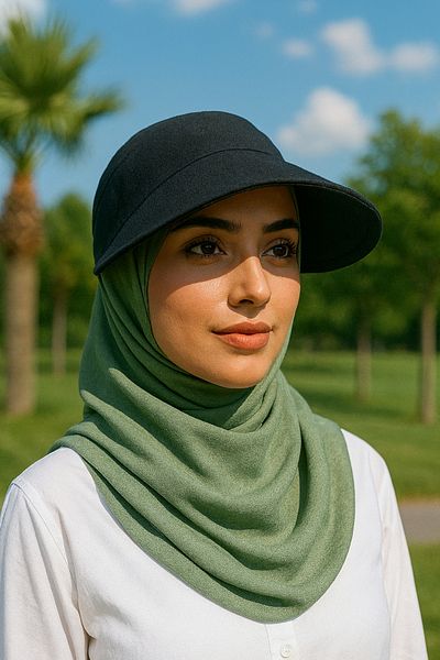 MYZİ STORE Women's Shaded Bonnet Hat - Summer Hijab Hat with Visor Beige (Size Adjustable)