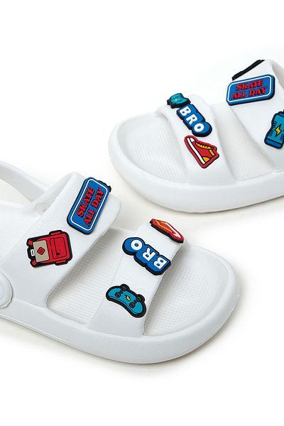 R&B Ivory KIDS BOYS SLIPPERS 25-30