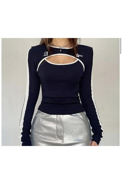 Wisevelya Navy Blue a the Star Long Sleeve