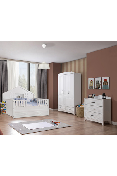 miracool Ottoman Beyaz Montessori Bebek ve Çocuk Oda Takımı / Ücretsiz Kurulum