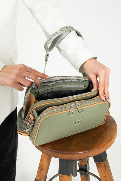 Just Polo Women's Medium Size Adjustable Embossed Patterned Modern Design Crossbody and Shoulder Bag P344023Pc