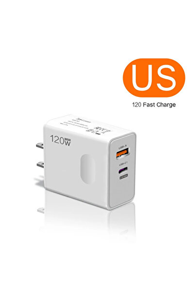 Choice شاحن USB GaN أبيض اللون بقدرة 120 وات من النوع C، شحن سريع PD، شاحن سر...