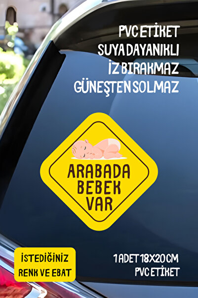 alışveriş kurdu Arabada Bebek Var Araba-Motosiklet Cam Etiket Sticker - Erkek