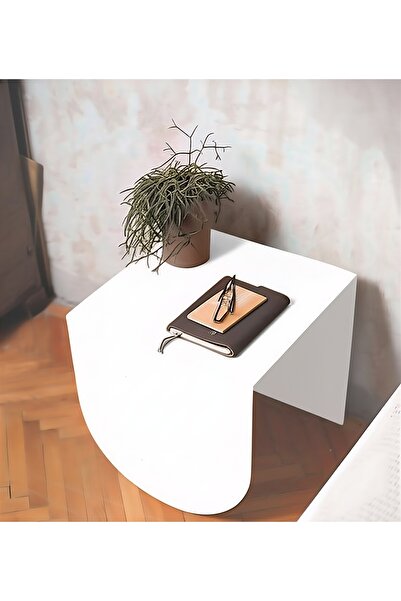 VoomeDesign Minimalist Metal Beyaz Yan Sehpa Dekoratif Ev Mobilyası