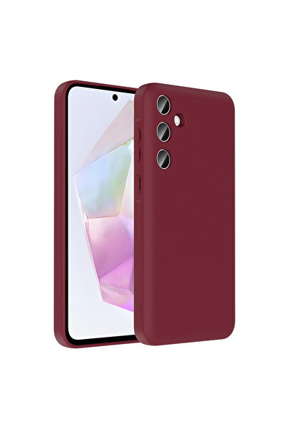 VARDAR AKSESUAR Galaxy A26 Case Camera Protected Card Holder Compartment Vrdr Vitra Cover - Plum