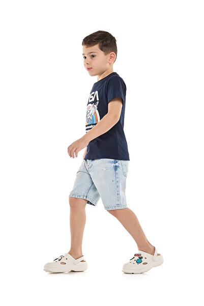 R&B شورت أزرق فاتح للأولاد من عمر 2 إلى 8 سنوات