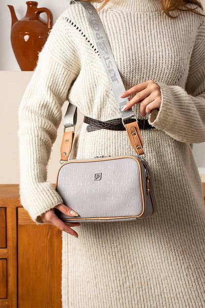 Just Polo Women's Medium Size Adjustable Embossed Patterned Modern Design Crossbody and Shoulder Bag P344023Pc