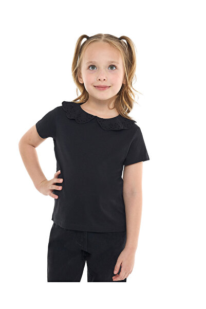 R&B تي شيرت أسود عصري للبنات من عمر 2 إلى 8 سنوات