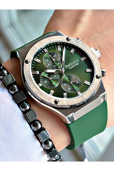 Ferrucci Original Design Watch with Functional Silicone Cord Men's Wristwatch Bracelet Gift