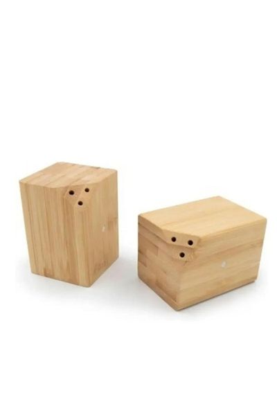 ROYALGROSS Bamboo 2-Piece Magnetic Salt Shaker