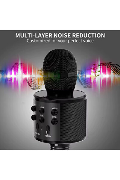 DÜNYA AKSESUAR Taşınabilir El Kablosuz Karaoke Mikrofon Hoparlör Mikrofon