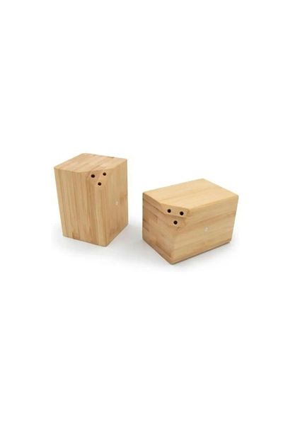 ROYALGROSS Bamboo 2-Piece Magnetic Salt Shaker