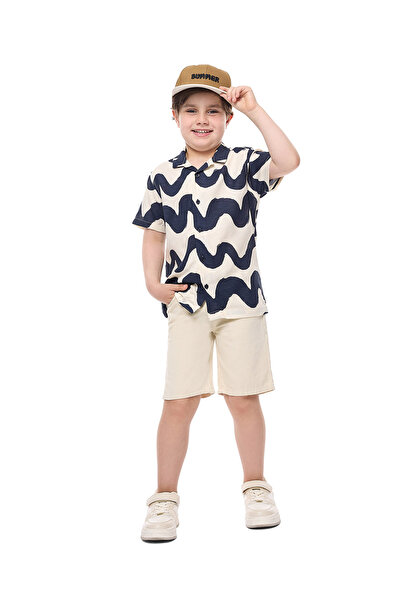 R&B شورت عاجي للأولاد من عمر 2 إلى 8 سنوات