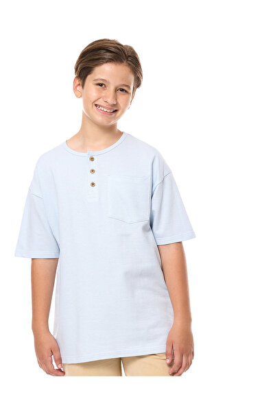R&B تي شيرت أزرق فاتح للأولاد من 8 إلى 16 سنة