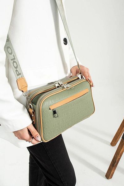 Just Polo Women's Medium Size Adjustable Embossed Patterned Modern Design Crossbody and Shoulder Bag P344023Pc