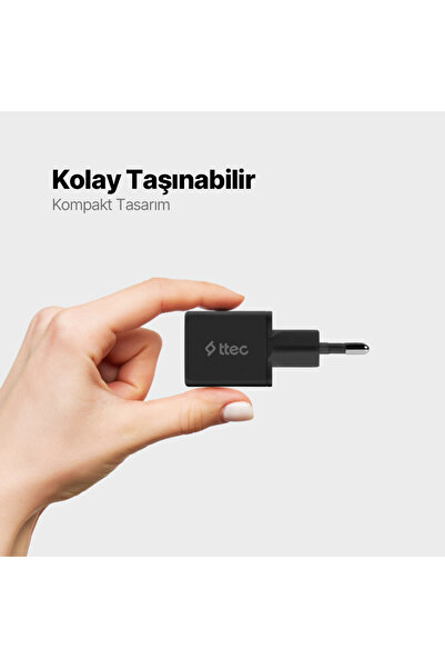 Ttec SmartCharger 20W PD Seyahat Hızlı Şarj Aleti 2SCP01B iPhone 11/12/13/14/15 Şarj Başlık