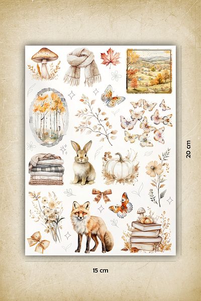 Grafikup Autumn Sticker Set - Seasonal Planner Aesthetic Sticker Set