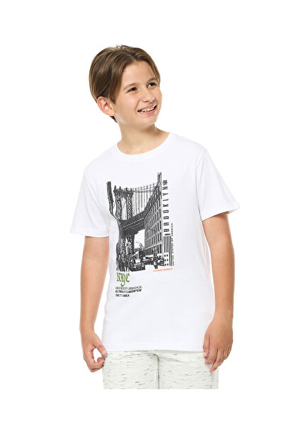 R&B White BOYS T-SHIRT 8-16Y
