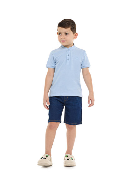 R&B شورت جينز أزرق داكن للأولاد من عمر 2 إلى 8 سنوات