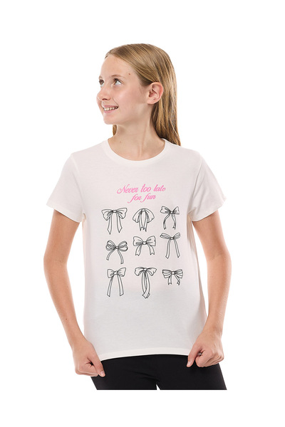 R&B تي شيرت أبيض للبنات من 8 إلى 16 سنة