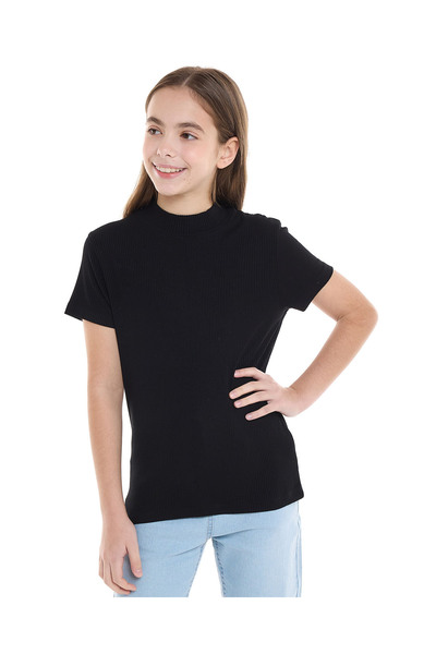 R&B Black GIRLS FASHION TEE 8-16Y