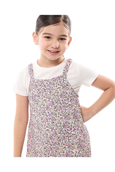 R&B Ivory GIRLS KNIT DUNGAREES 2-8Y