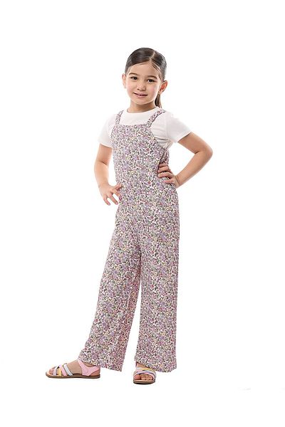 R&B Ivory GIRLS KNIT DUNGAREES 2-8Y