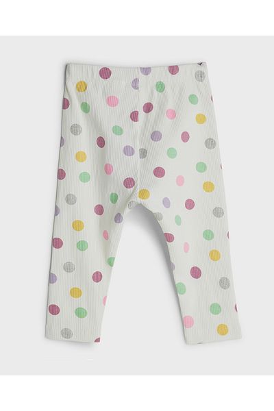 R&B White KNIT LEGGING PRINTED 0-24M
