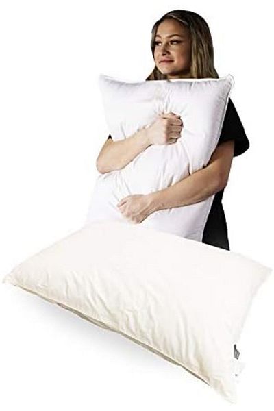 KOUCHINI DOWN UNDER Bedding King Size Washable Australian Wool Filled Cool Sleeping Pillow - 100% Cotton Cove