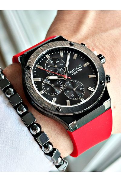 Ferrucci Original Design Watch with Functional Silicone Cord Men's Wristwatch Bracelet Gift