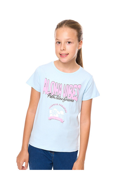 R&B Light Blue GIRLS T-SHIRT 8-16Y