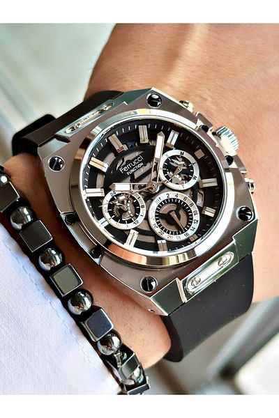 Ferrucci Original Design Watch with Functional Silicone Cord Men's Wristwatch Bracelet Gift