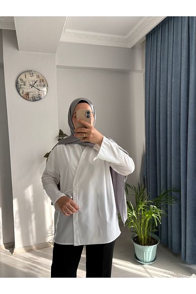 MODA EGE Poplin Fabric Side Tie Shirt