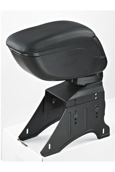 DELUXETUNING Universal black car armrest with black stitching