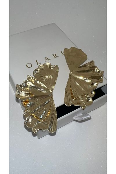GLARE JEWELRY Leaf Model Metal Stainless Steel Earrings Gold