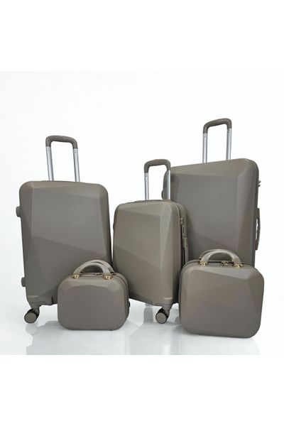 HighEnd Set of 5 Travel Bags in Olive Gray Color