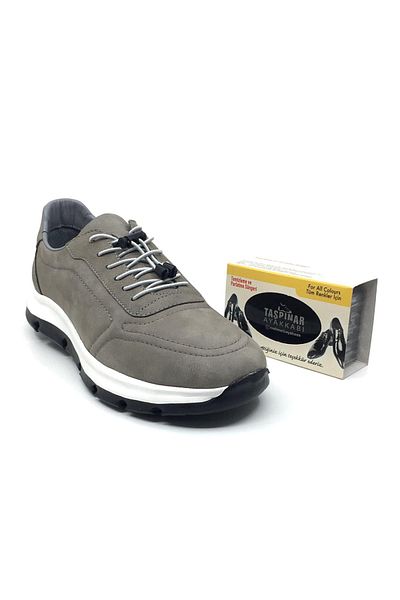 Taşpınar Ayakkabı License 100% Genuine Leather Orthopedic Men's Daily Smart Lace-Up Summer Shoes with Sponge Gift