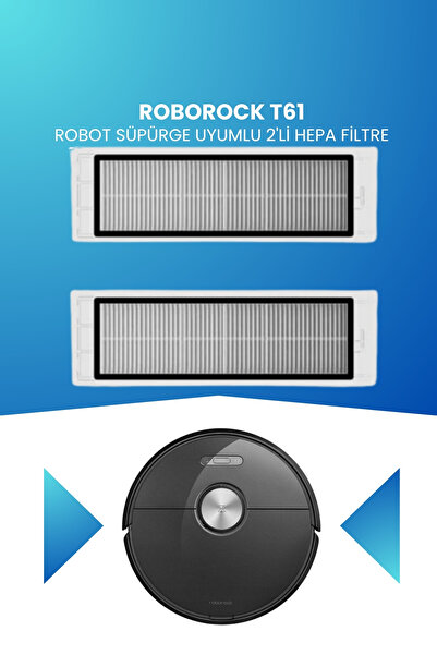 ELECTROLL Filtru Hepa compatibil cu aspiratorul robot Roborock T61, pachet de 2