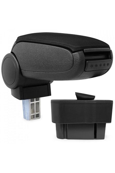 DELUXETUNING Car armrest Opel Corsa D 2006-2014, black, imitation leather
