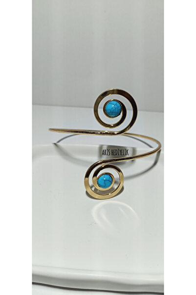 Fashion Jewellery Gold Pazu Bracelet with Blue Stones