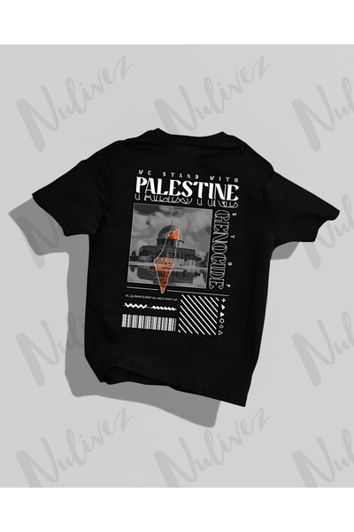 donamod Palestine Gaza Freedom Palestine Design Back Printed High Quality Compact Unisex Oversized Tshirt