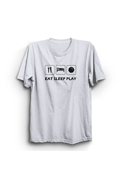 The Fame أكل - نوم - العب، كرة السلة، كرة السلة مطبوعة، للجنسين، تي شيرت قطن 100%