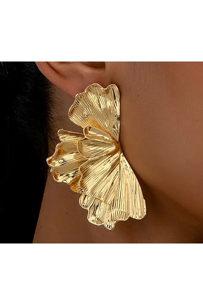 GLARE JEWELRY Leaf Model Metal Stainless Steel Earrings Gold