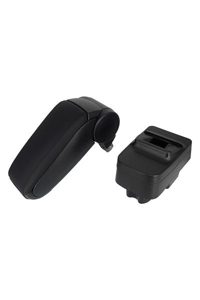 DELUXETUNING Car armrest Skoda Fabia II 2007-2014, black, eco-leather
