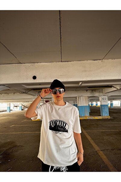 donamod Tricou unisex alb cu text Corteiz